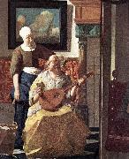 VERMEER VAN DELFT, Jan The Love Letter (detail) kyi china oil painting reproduction